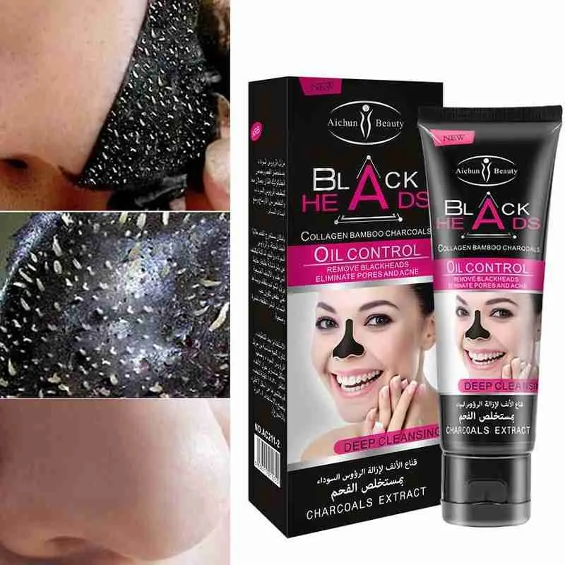 Бамбуковая угольная маска для лица черные маски удаления глубокого очищения