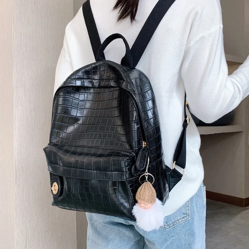 

Fashion Alligator print women backpack Large capacity Casual travel bags pu leather female Bagpack mochila Daypack school bags