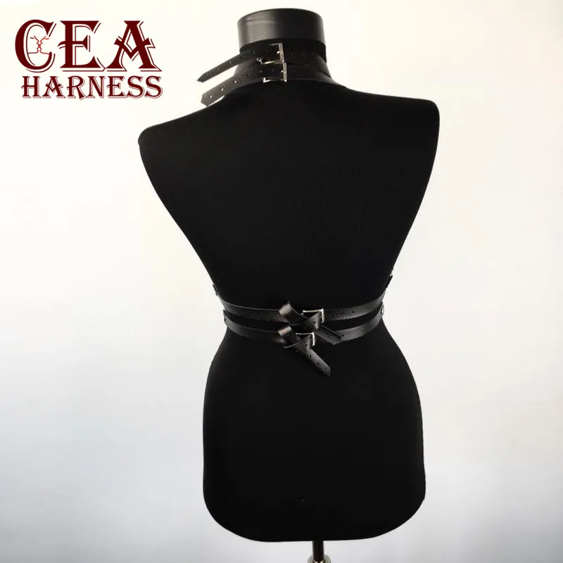 CEA.HARNESS,, виторианский Готический кожаный пояс с подвязками, сексуальное женское белье, цепочка Harajuku, подтяжки для тела, женский ремень