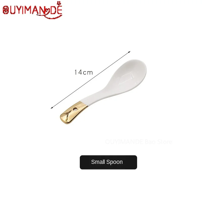 

European Light Luxury Phnom Penh Ceramic Tableware Dishes Set Household Dishes Plate Soup Plate Rice Bowl Soup Bowl Noodle Bowl