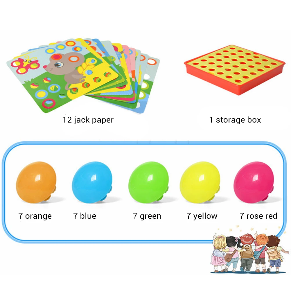 1 набор пуговиц мозаичных игрушек детский цветной Развивающий пазл обучающая