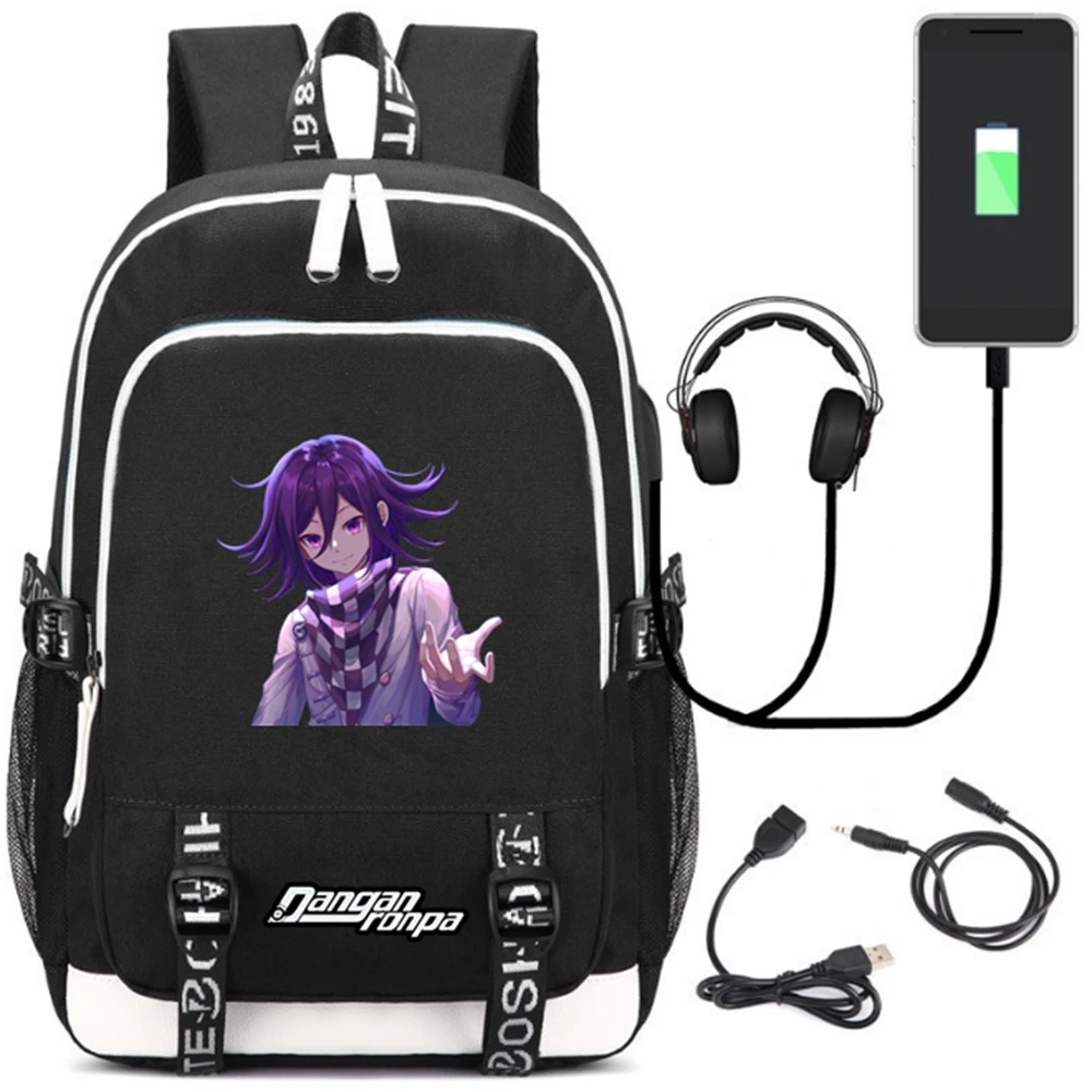 Рюкзак с рисунком медведя Danganronpa usb порт рюкзак для наушников сумка подростка
