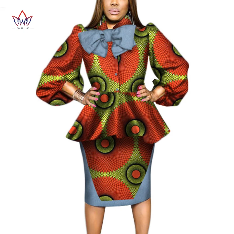 Африканская одежда Женские топы из Анкары комплект двух предметов с длинным