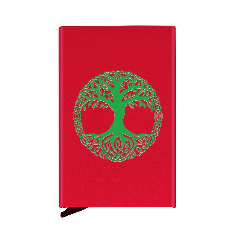 

Fashion Metal Men Women Credit Card Holder High Quality Tree of Life Printing Travel ID Case Aluminum Box