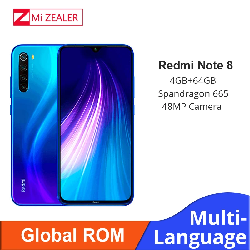 Xiaomi Redmi Note 8 с глобальной прошивкой 4 Гб ОЗУ 64 ПЗУ восьмиядерный смартфон Snapdragon 665