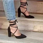 Новинка Весна 2021, женская обувь, европейские и американские модные сексуальные туфли на высоком каблуке, с острым носком, замшевые туфли с вырезами, простые туфли