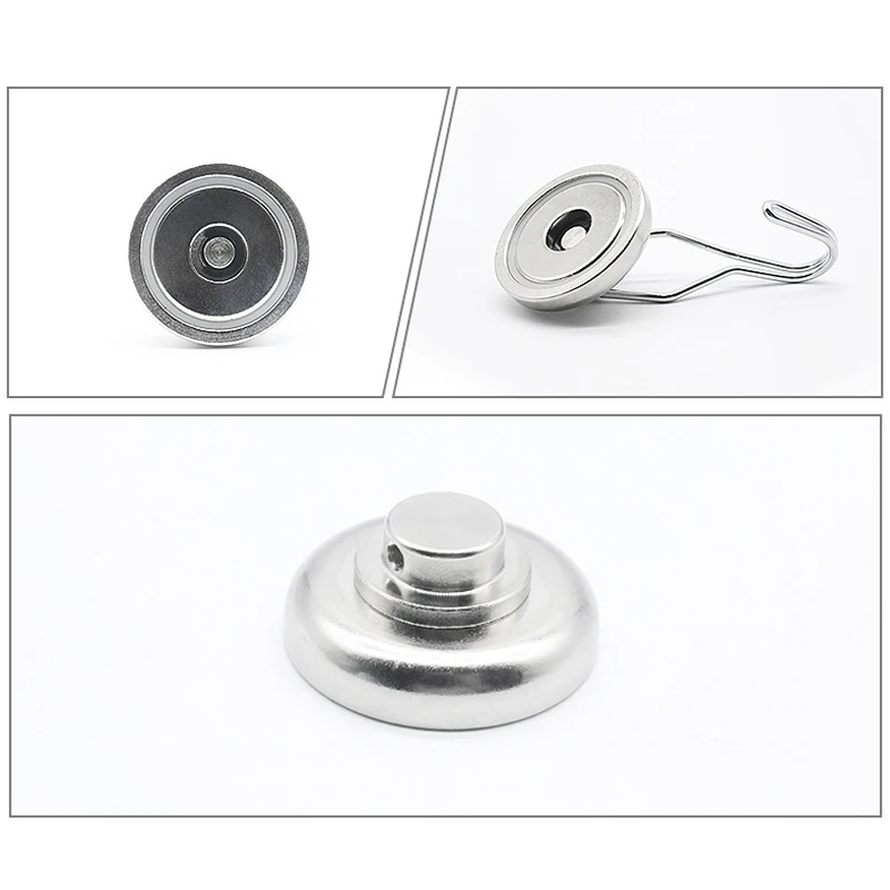 

Swivel Magnetic Hooks Heavy Duty Neodymium Magnet Hooks 4 pcs with Scratch Proof Stickers for Home Refrigerator Kitchen F2