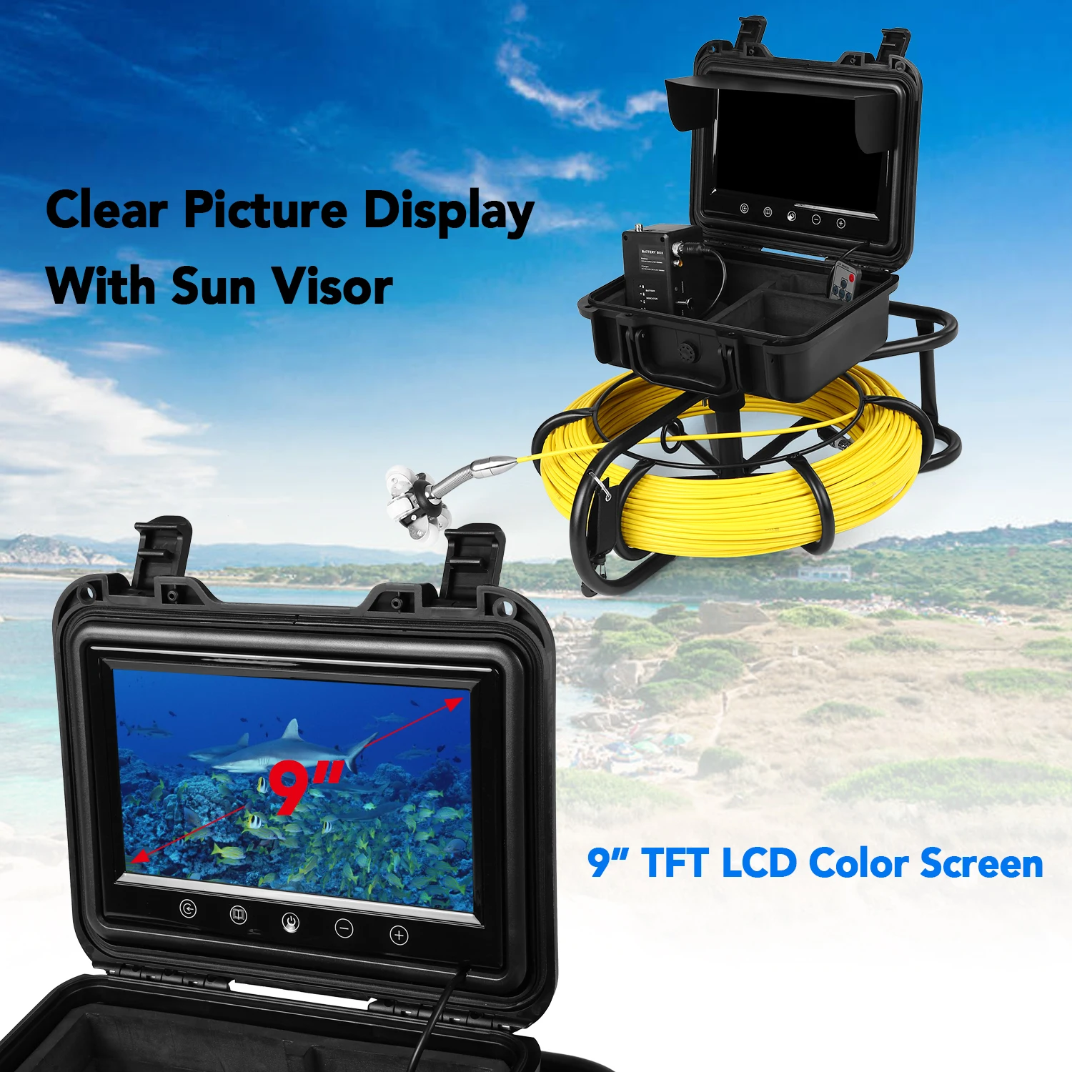 Камера для осмотра труб 9 дюймов 100 м сливная труба промышленный эндоскоп