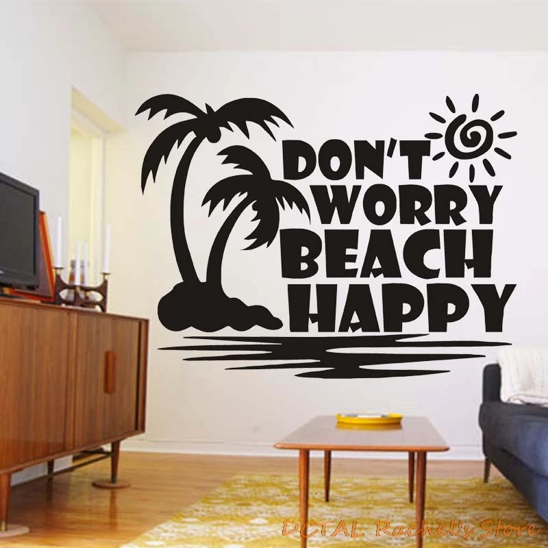 Наклейка для украшения дома Чайка виниловая наклейка на кокосовое дерево пляж