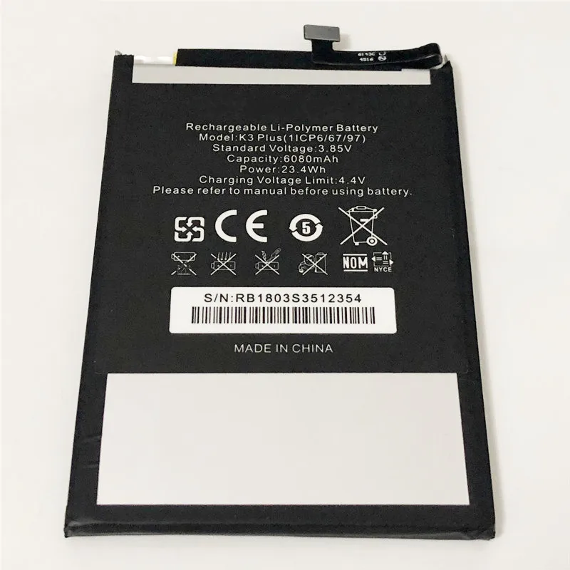 3 85 V 6080mAh для Oukitel K3 K3Plus аккумулятор Batterie Bateria Batteria batterij Batteri|Аккумуляторы мобильных