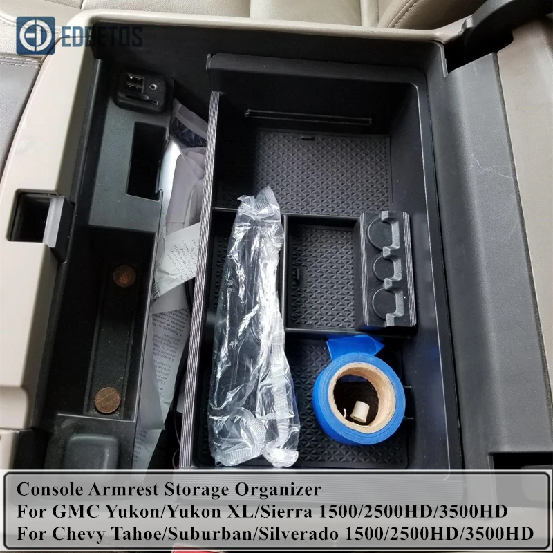 Ящик с центральным подлокотником для Chevy Silverado 1500 2014 2015 2016 2017 2018 двухэтажный