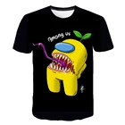 Летняя футболка с надписью Game AmongUs, Детская уличная футболка в стиле Харадзюку, для видеоигр, уличных игр, забавная мультяшная аниме-футболка, черные футболки