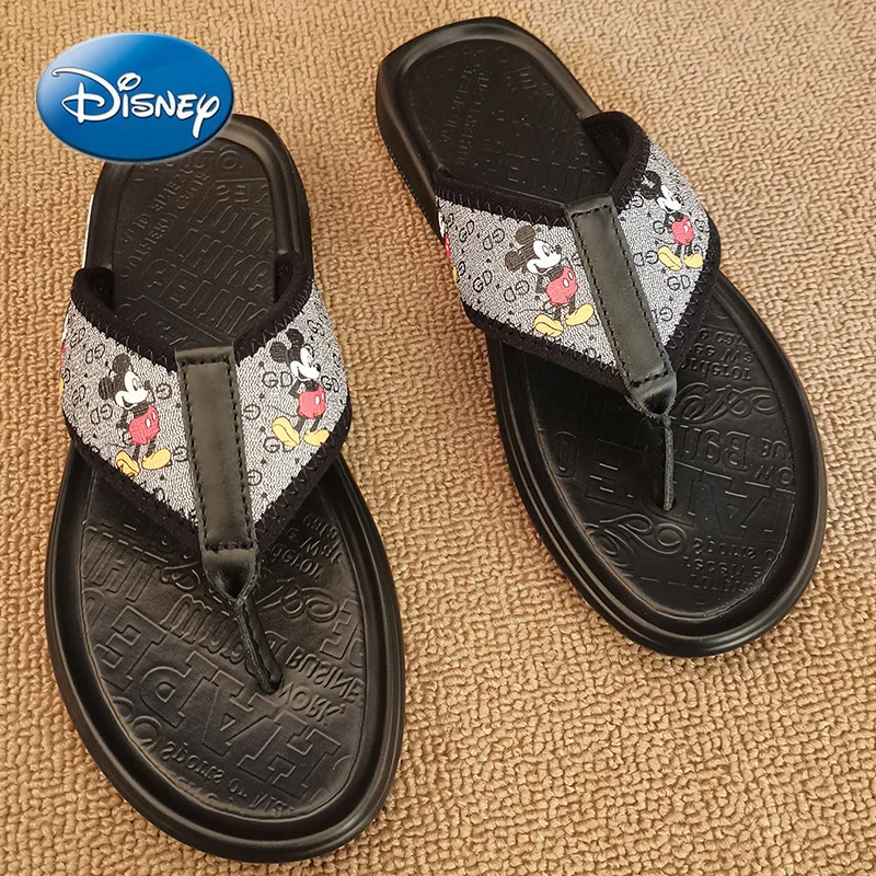 

Disney Mickey Mouse Open-toed Slippers Cartoon Mickey Slippers Men's Summer Sandals Outdoor Casual Slippers
