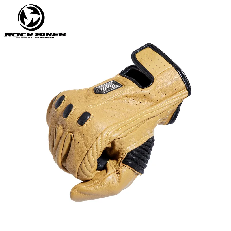구매 ROCK BIKER Unisex Airsoftsports 전술 오토바이 장갑 가죽 남자 전체 손가락 블랙 옐로우 Guantes Moto Motocross Glove, 에어소프트 스포츠 가죽 장갑 남성용