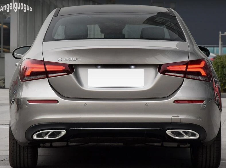 Для Mercedes Benz A class W177-21 Автомобильный задний выхлопной трубы крышка отделка глушитель 2 до 4 отверстие из нержавеющей стали обновление стиль