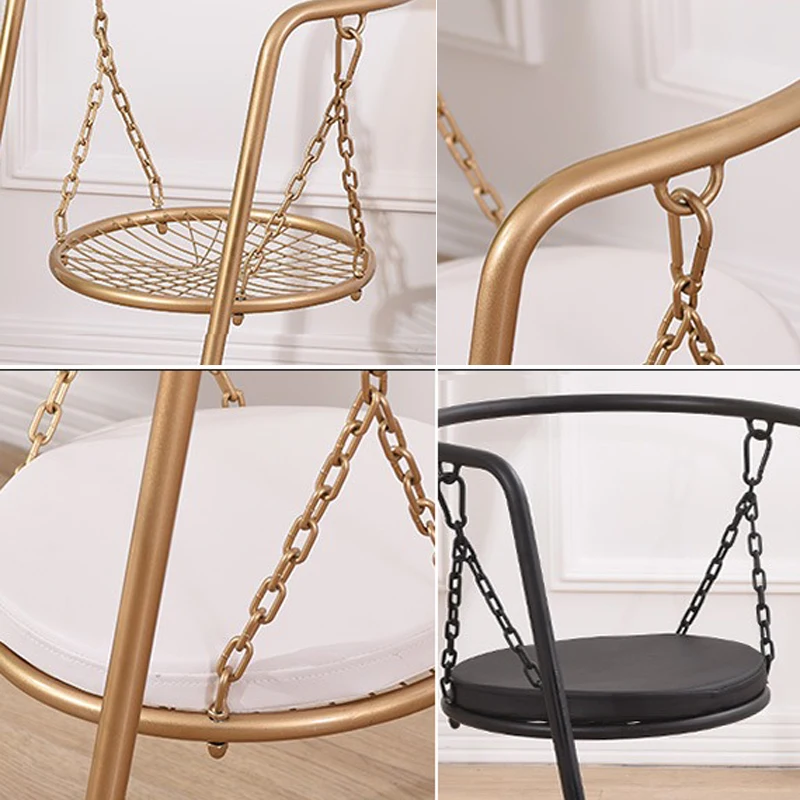 Творчески Северный стул роскошные золотые Железный качающийся современной