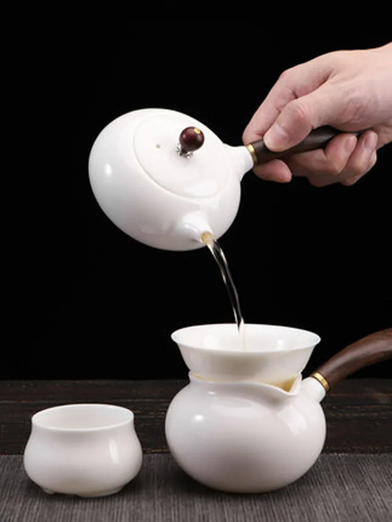 Suet jade чайный набор кунг-фу teacup чайников для дома гостиной офиса | Дом и сад