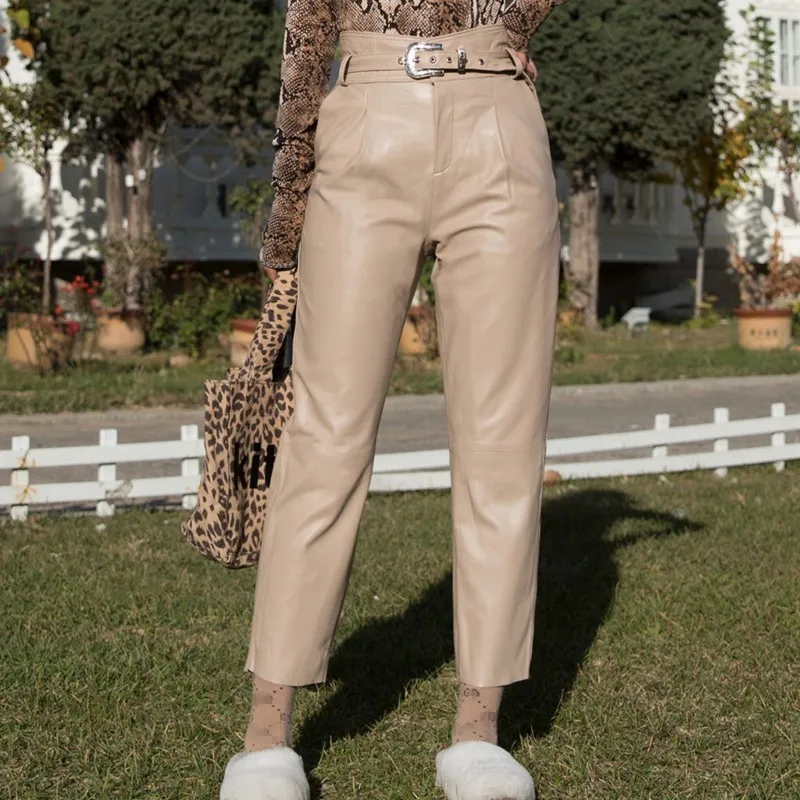 2020 женский пояс с высокой талией из натуральной кожи шаровары 7 цветов длина по