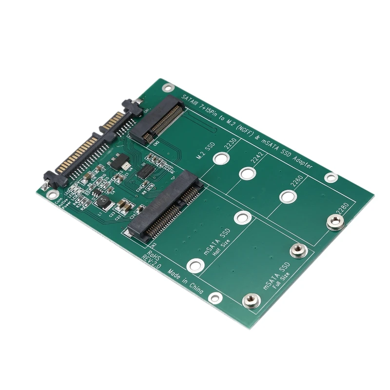 2 в 1 Mini PCI E полосы M.2 и mSATA SSD на SATA III 7 + 15 Pin адаптер| |