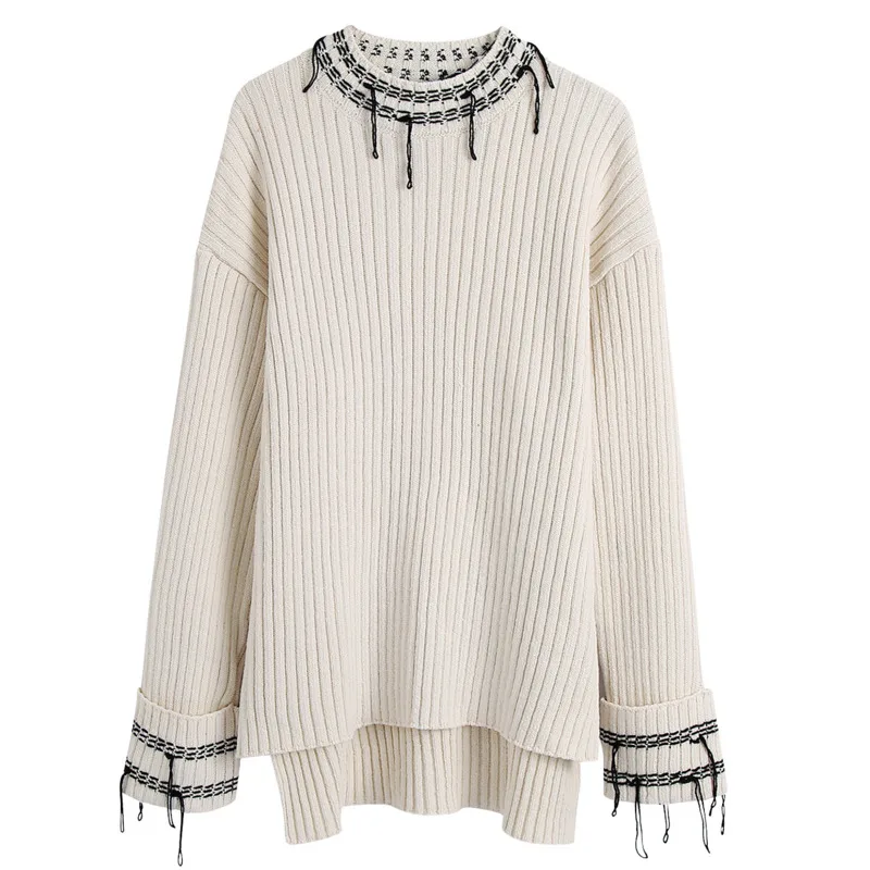 

Women Knitted Sweater Female Jumper O Neck Pollover Long Sleeve Knit Pullovers Straight Knit Sweaters Tops 2021 Autumn Winter
