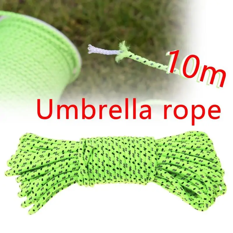 

10M Outdoor Length Thickness Reflective Rope camping Rope Windproof Parachute Rope climbing Canopy Pull I9U5
