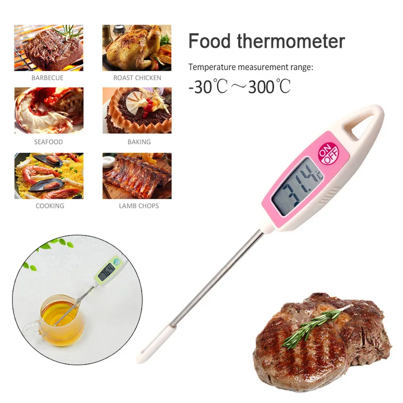 

Пищевой термометр с коробкой, кухонный термометр для мяса, воды, молока, для приготовления пищи, зонд для барбекю, электронный Кухонный Терм...