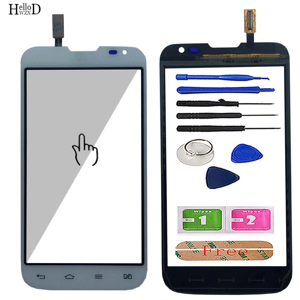 

4.5'' Mobile Touch Screen For LG L70 Dual D325 Front Glass Phone TouchScreen Lens Sensor Tools 3M Glue Wipes