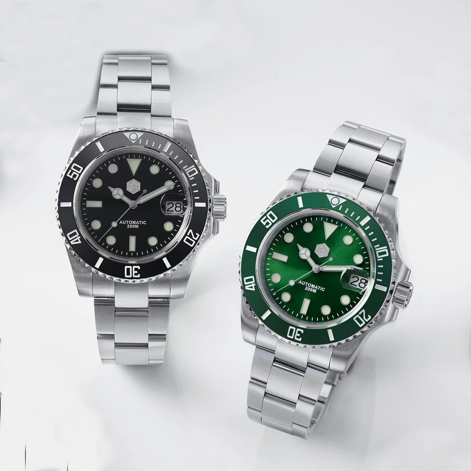 Мужские Винтажные автоматические часы San Martin модные водонепроницаемые из