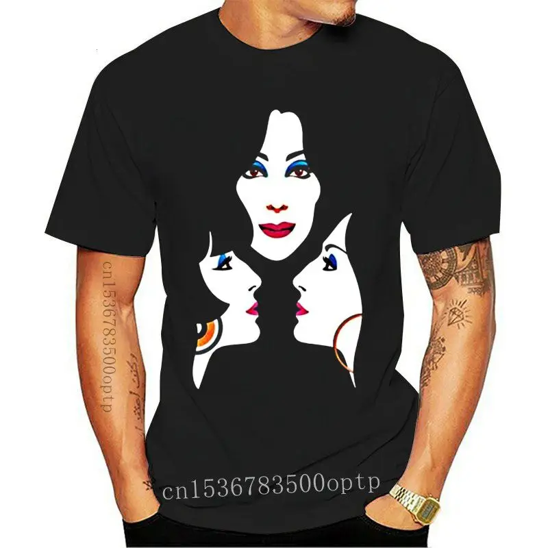 

Дизайнерская черная футболка с принтом лица Cher для женщин и мужчин, мужская спортивная одежда, мужские топы, футболки