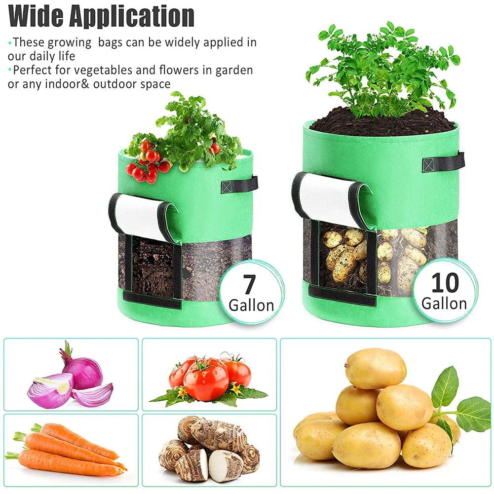 

Plant Grow Bags Planting Tools With Flap Handles Vegetable Growing Bags For Vagetable Fruits Potato Tomato Seeds Garden Tools
