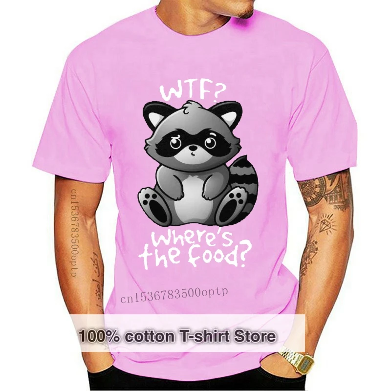 

New Printed Funny WTF Raccoon Men's T-Shirt women's tshirt