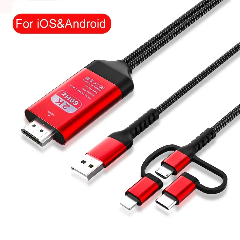 Кабель HDTV для IPhone Samsung Huawei подключение к экрану телефона HDMI совместимый HD ТВ