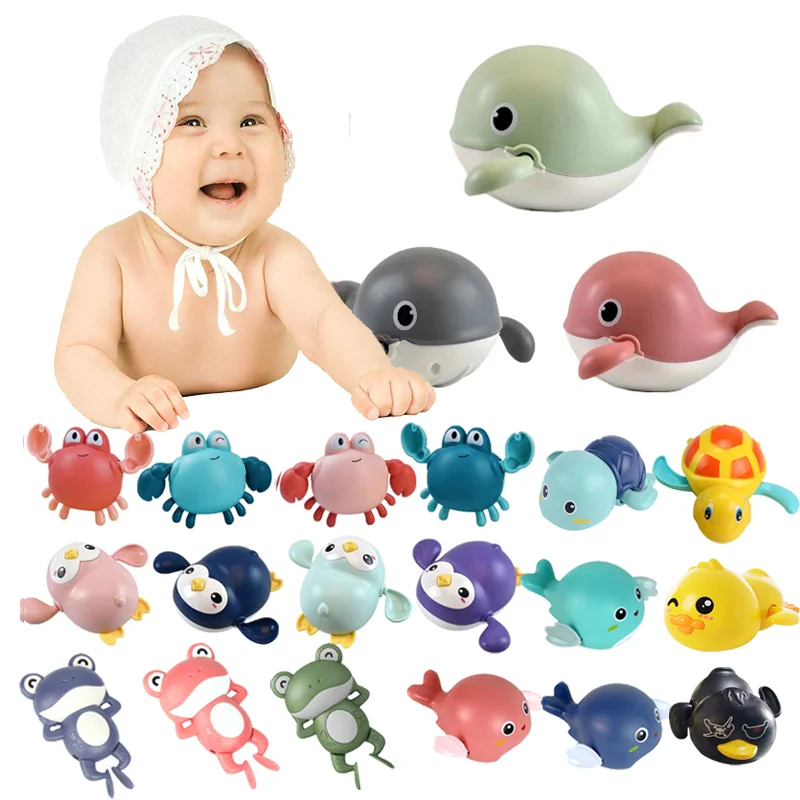 

Милые детские Игрушки для ванны, Классическая Игрушка для купания в воде, черепаха для младенцев, заводные игрушки на цепочке, лягушка, утка,...
