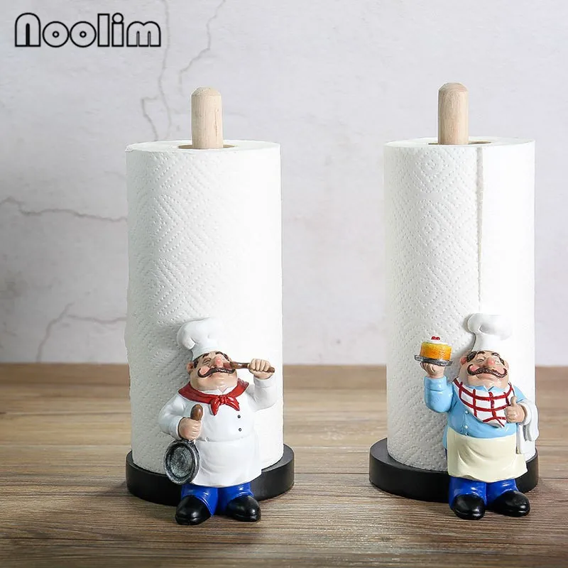 Милые фигурки шеф повара из смолы двухслойный держатель для бумажных полотенец