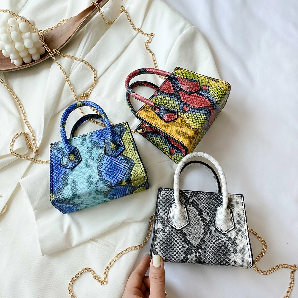 

Сумка-тоут женская через плечо, змеиная кожа