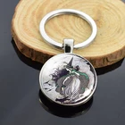 Хэллоуин ведьмы двухсторонний стеклянный купол на брелок автомобильный брелок подарок на Хэллоуин тыква кошка ювелирные изделия