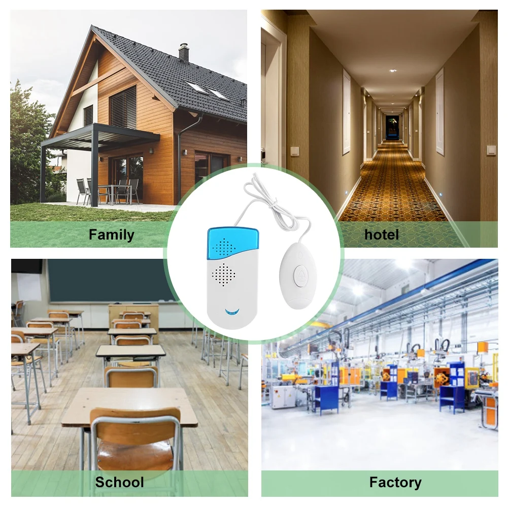 Проводной настенный дверной звонок с защитой от помех изображением колокольчика