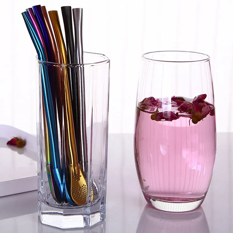 Питьевая металлическая солома из нержавеющей стали многоразовые соломенные Gourd