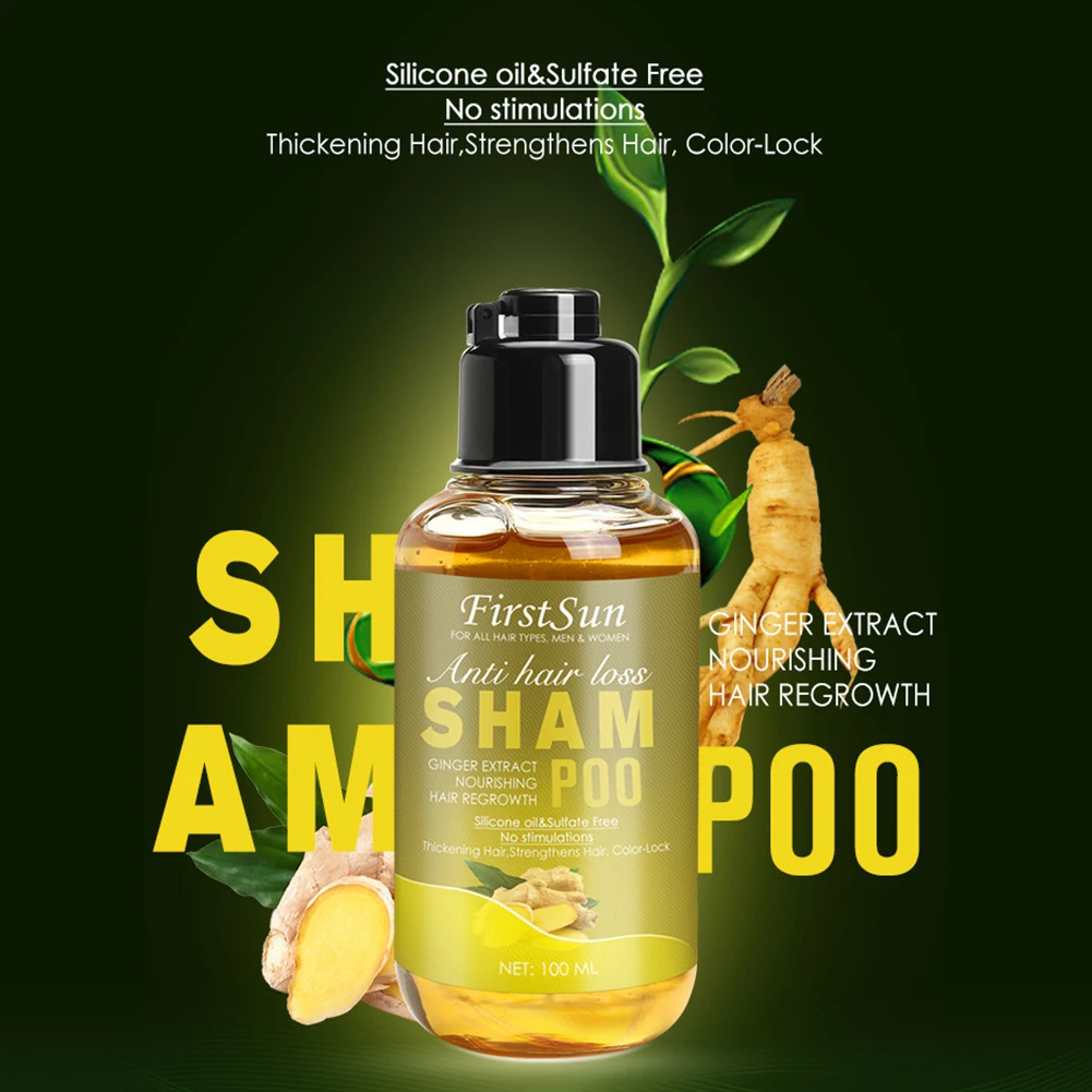 

100ml Hair Growth Shampoo Anti Loss Ginger Extract Personal Care Bathroom Accessories Oil Control Household Sulfate Free Liquid