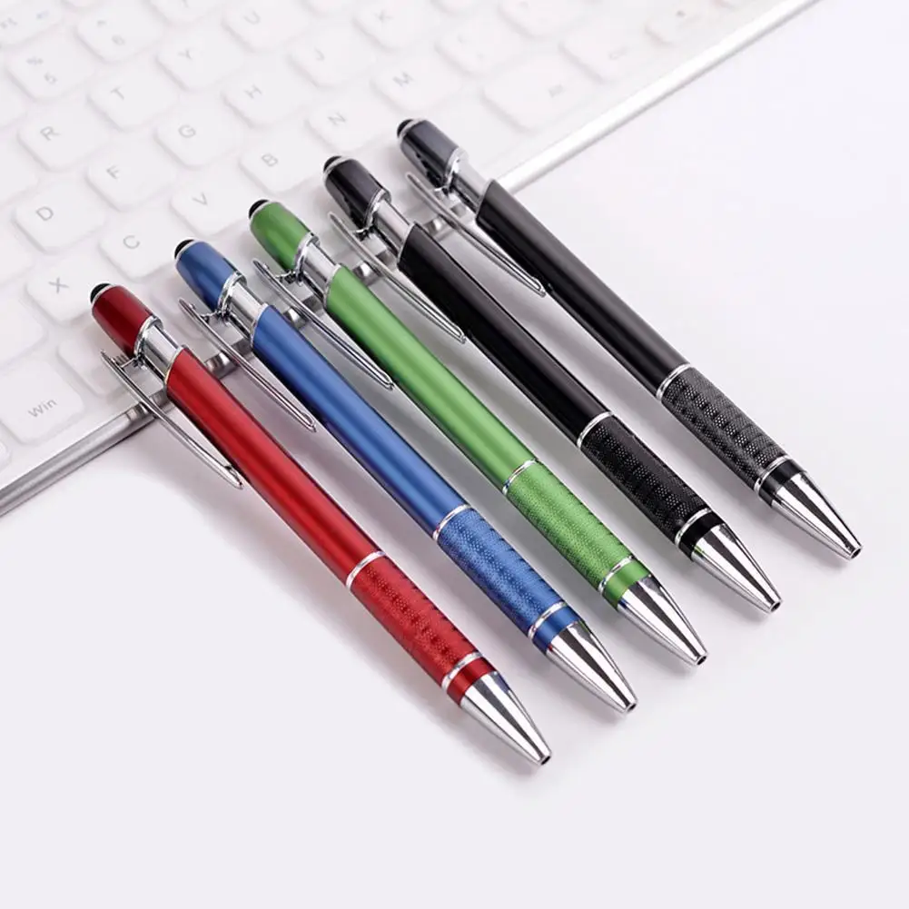 

1PC Creative Gradient Color Aluminum Rod Metal Ballpoint Ballpoint Neutral Supplies Press School Pen Pen Business B6W2