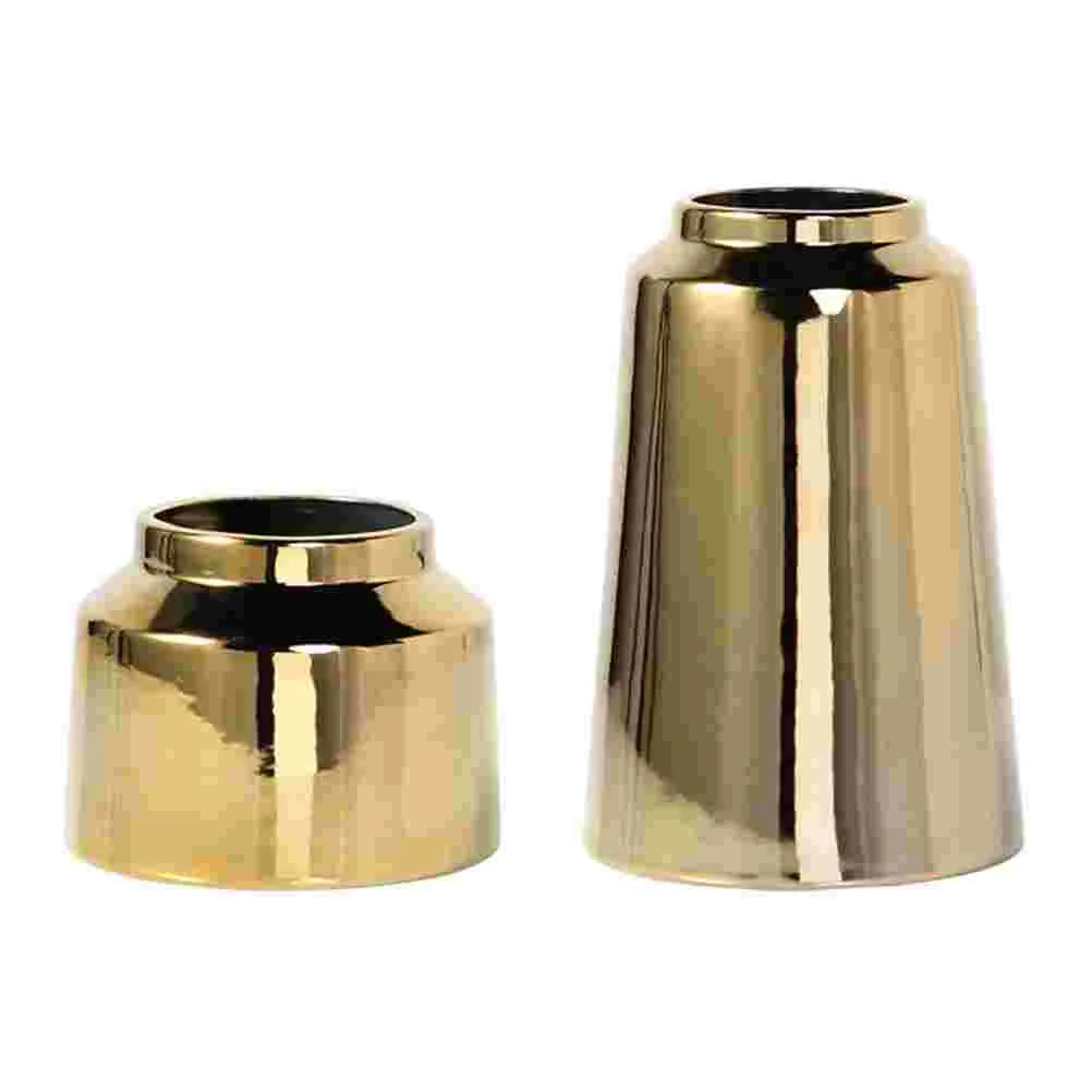 

2pcs Simple Ceramic Vase Dried Flower Vase Ceramic Craft Ornament Flower Vase