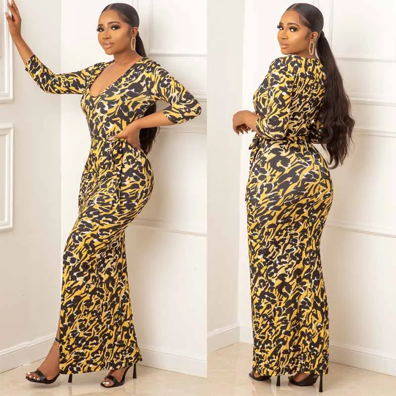 

Long Bodycon Dresses For Women 2021 Dashiki Ankara Christmas Robe African Clothes Ankara Dress Elastic Slim Gown Female Africa