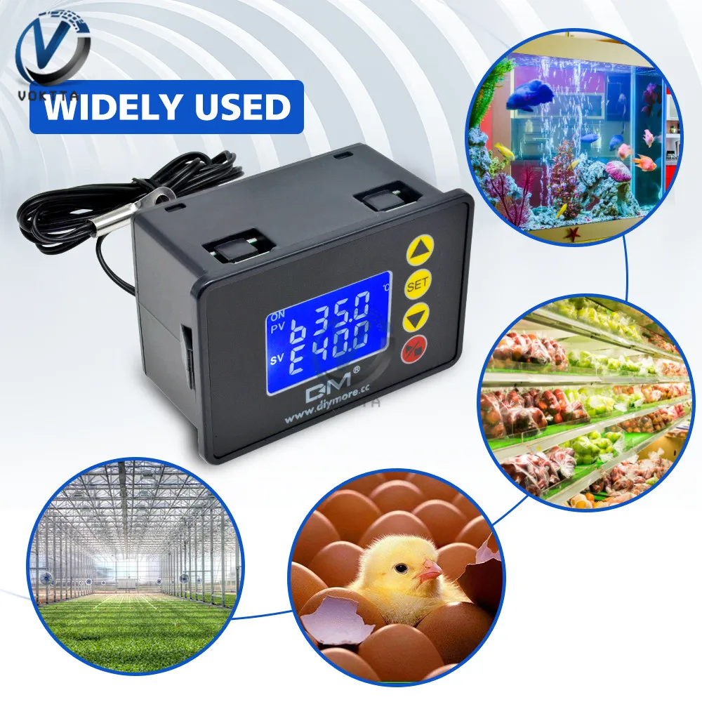 Цифровой ЖК-микрокомпьютер регулятор температуры Термостат 110 дюйма 12 В 24 20 А