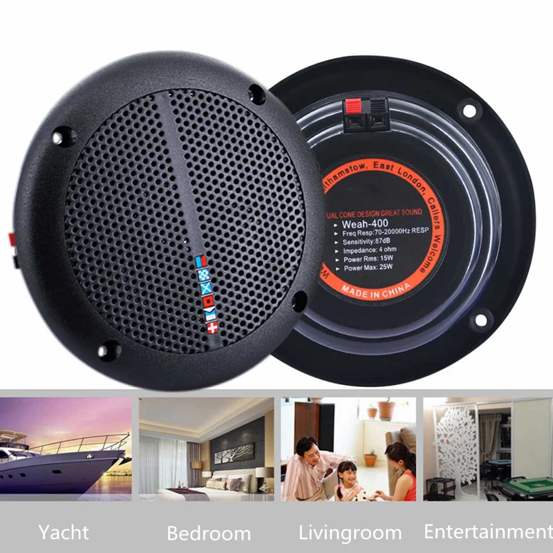 Пара потолочных динамиков громкоговорители усилители водонепроницаемые