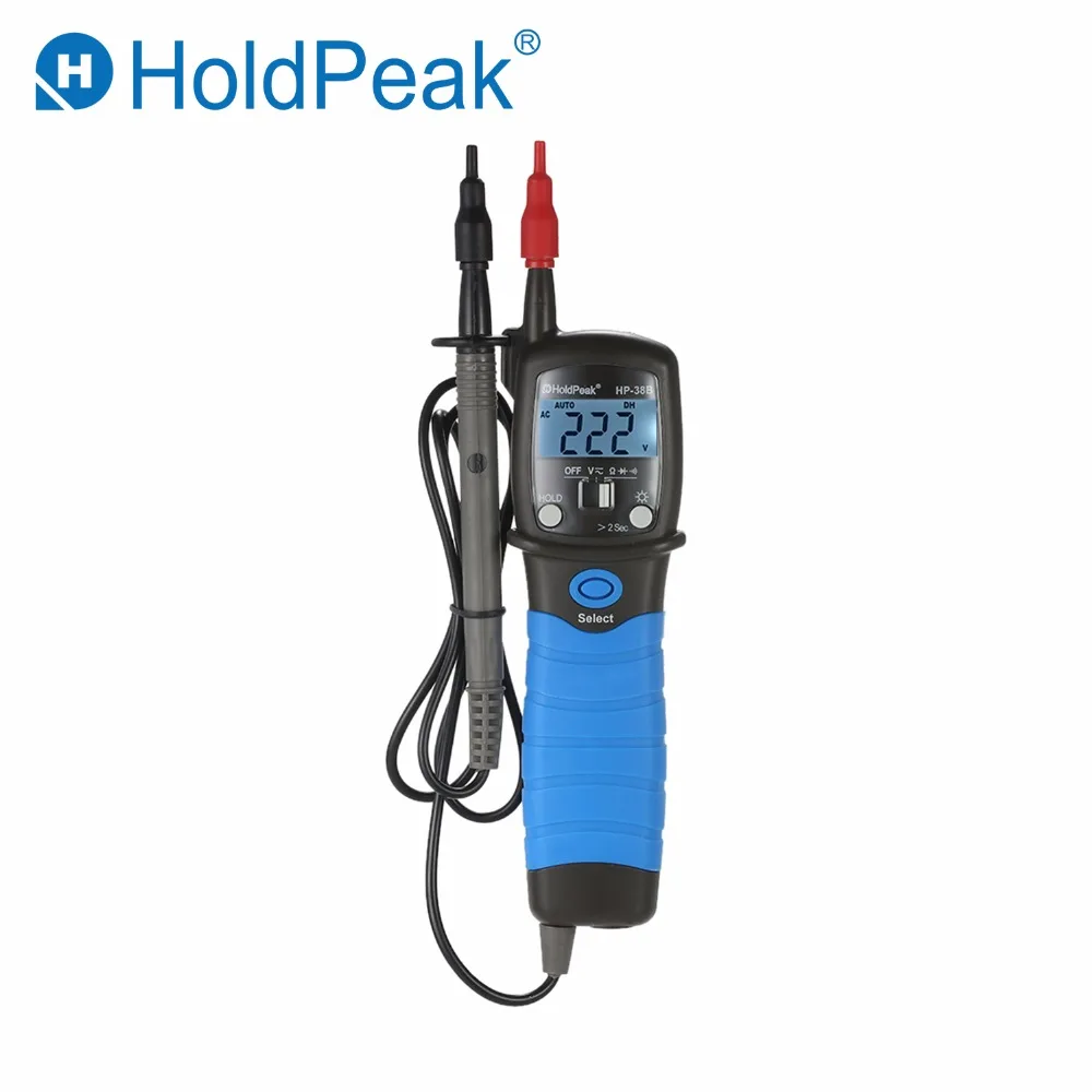 HoldPeak HP-38B Цифровой мультиметр ручка Тип метр с бесконтактным AC/DC Напряжение