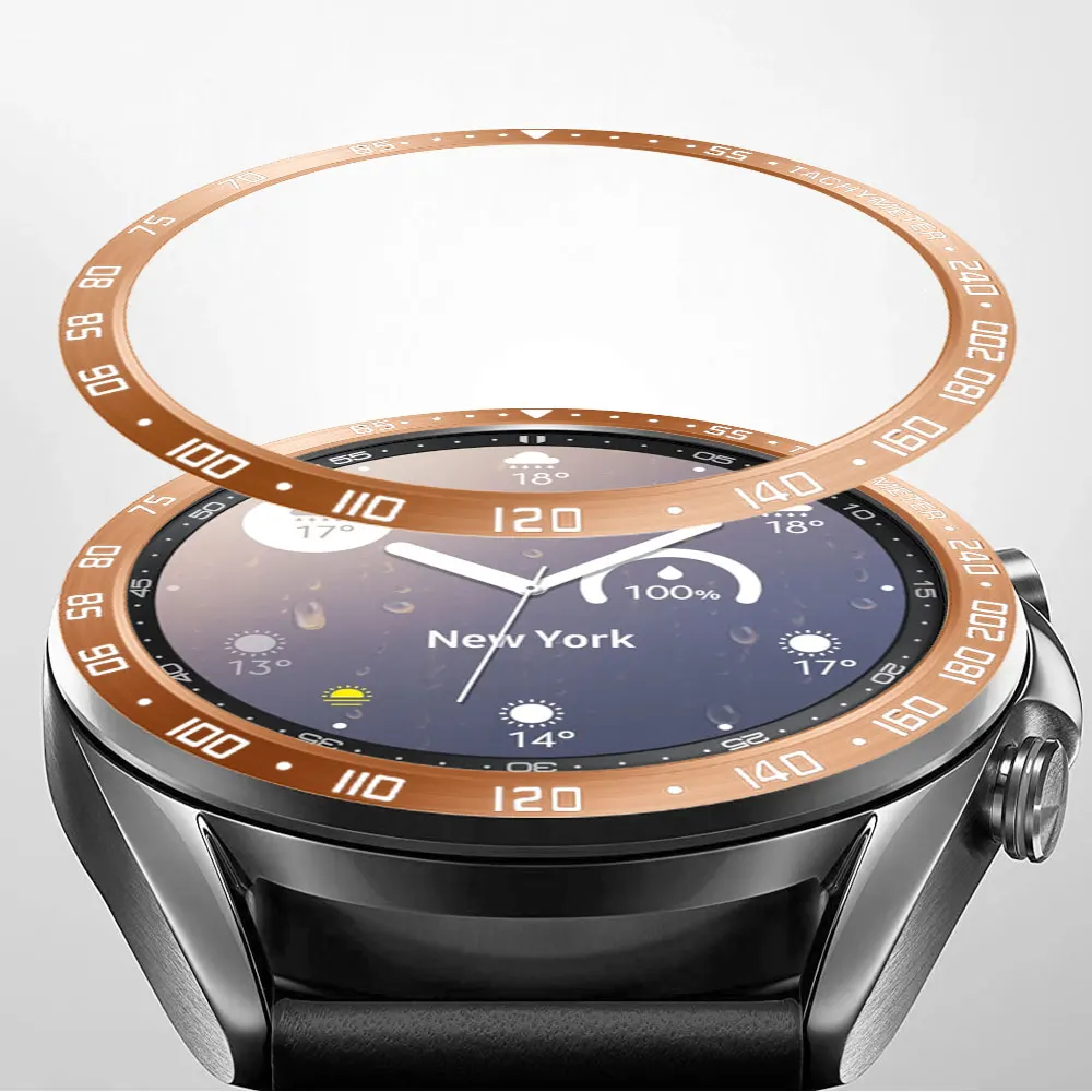 Стальной ободок с кольцом, чехол для Samsung Galaxy Watch 3, 45 мм, 41 мм, ремешок, клейкий чехол, умные часы, металлический Стайлинг, аксессуары для часов (art.: 3920d00b91a67) - 3920d00b91a67