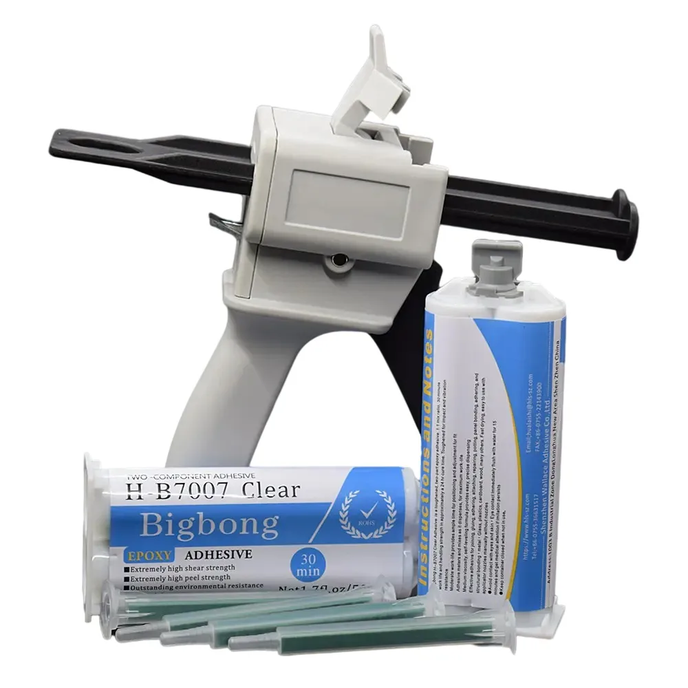 

Powertoolbit Эпоксидный клей 50 мл 1:1 прозрачный 2 шт с насадками