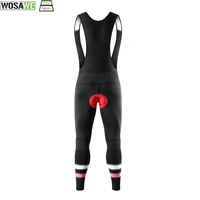 wosawe cycling tights bib pants 5d gel pad anti slip men training summer breathable mountain bike long pants bicycle tights