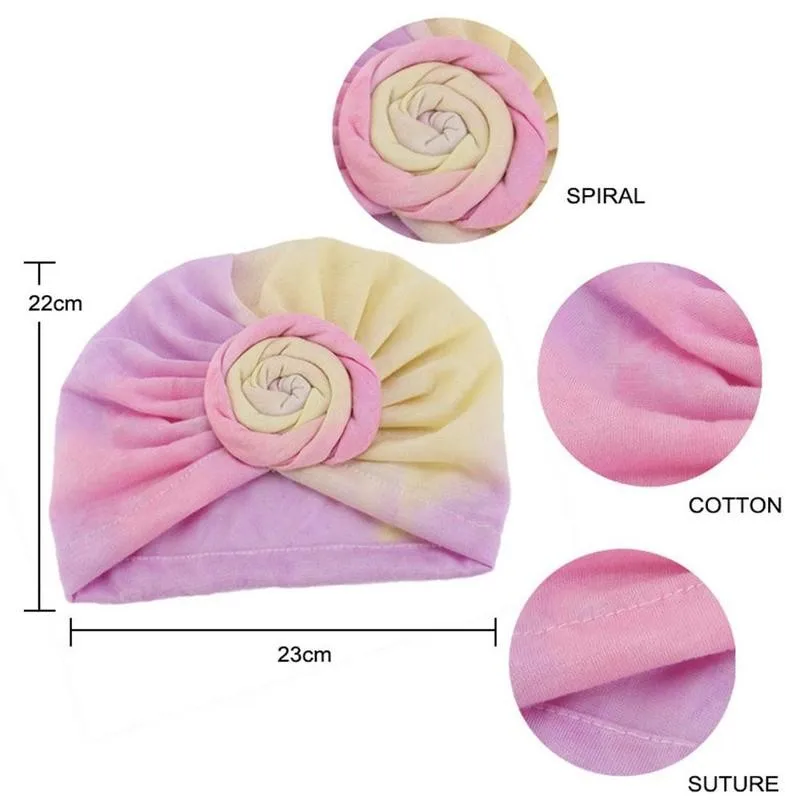 

New Fashion Women Print Hijab Scarf Turban Dyeing Flower Cap Muslim Headscarf Sun Protection Cap African printed tie-dye Hats