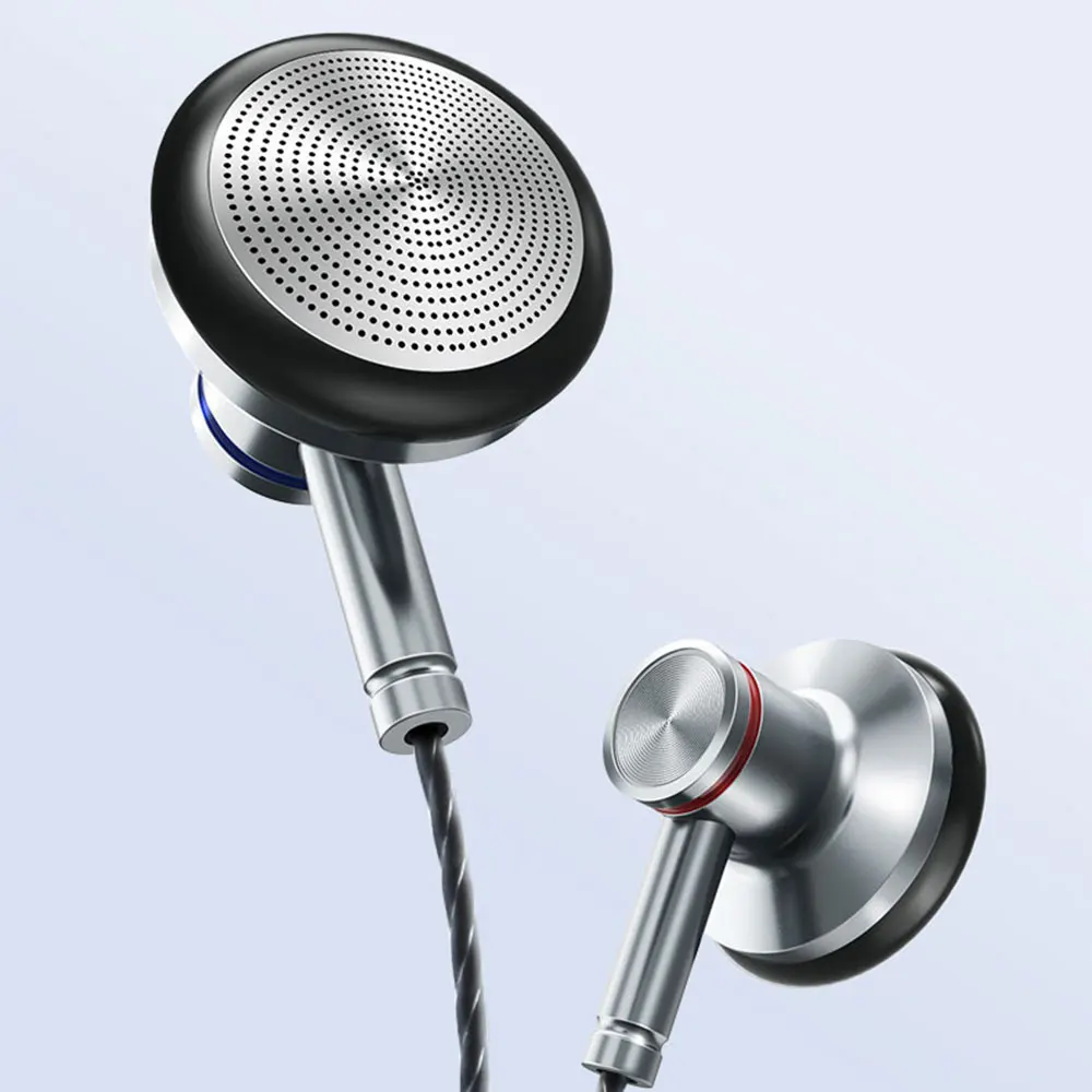 Наушники вкладыши Platinum Code A6 с пшеничным проводом проводные Hi Fi наушники плоской